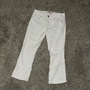 White kick it crop cabi jeans